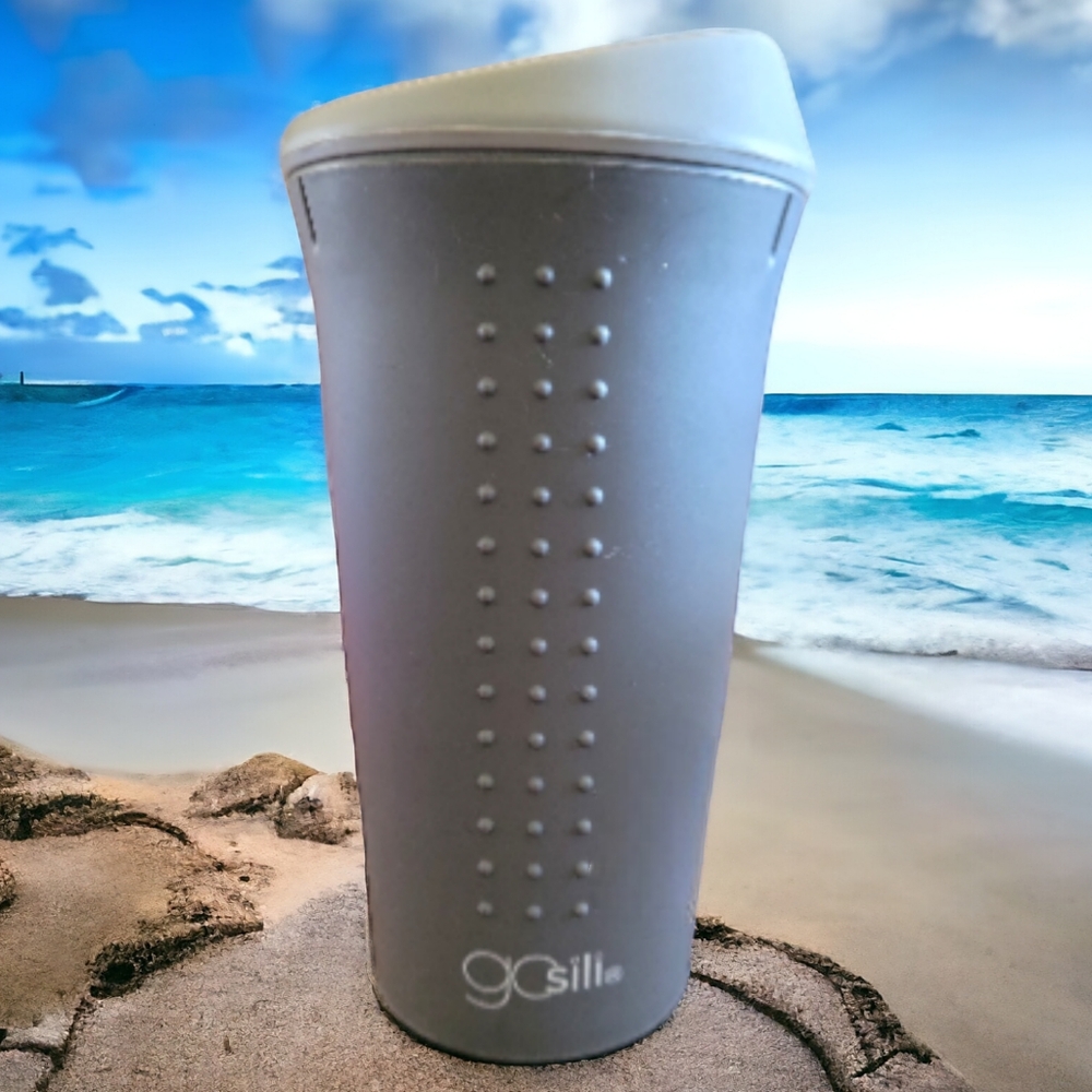 1 GoSili 16oz Silicone Tumbler Eco-Friendly Reusable Silicone Cup Hot Cold Gray